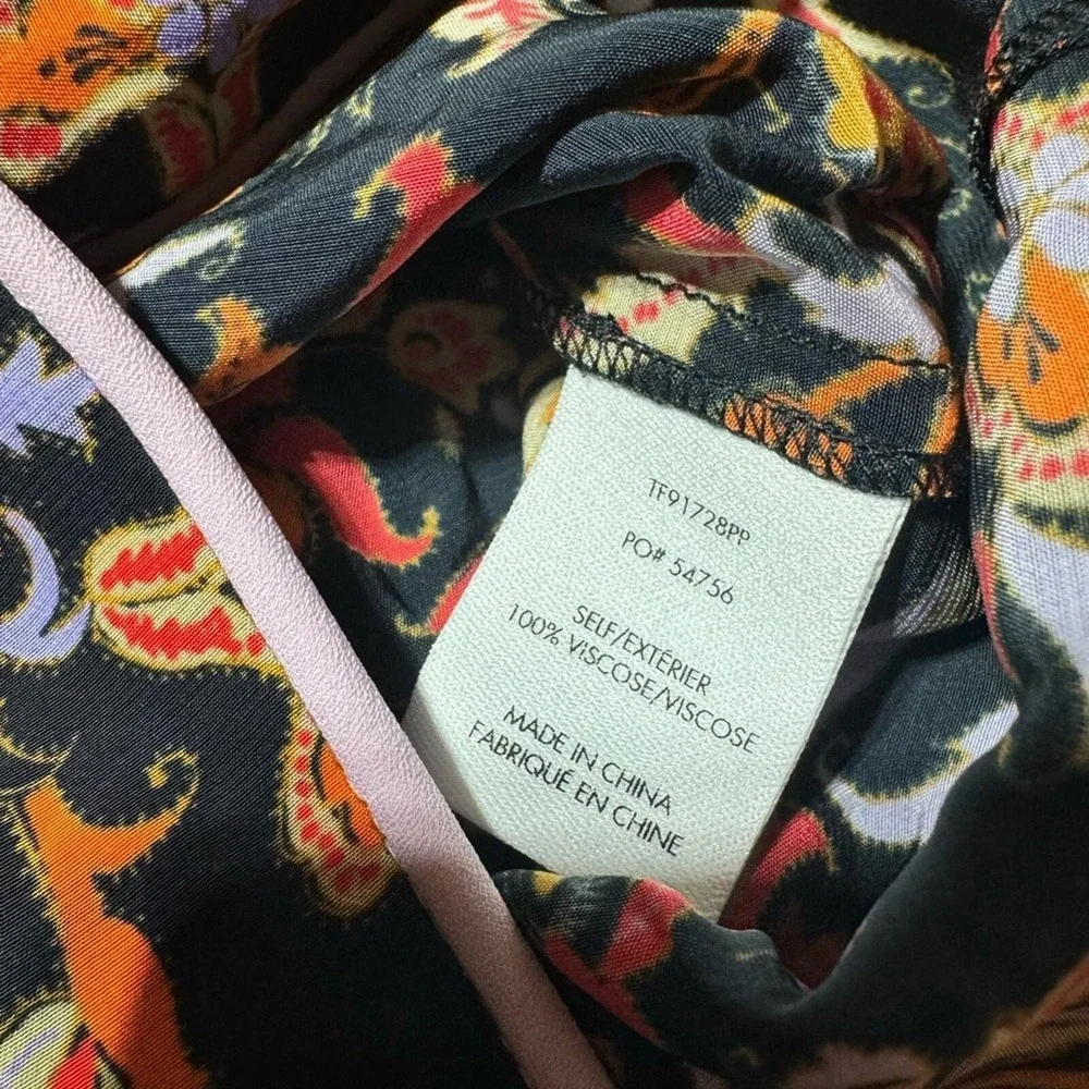 Derek Lam 10 Crosby‎ Paisley Floral Pajama Top Long Sleeve Button Women's Size 6